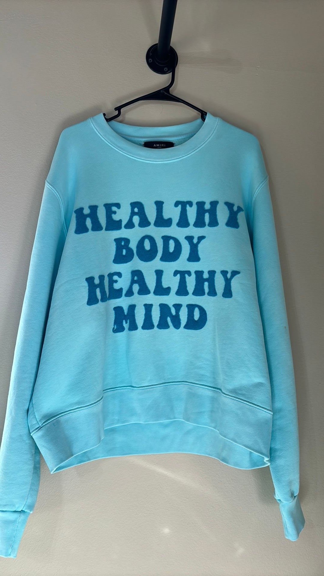 Amiri crew neck healthy body healthy mind sz large