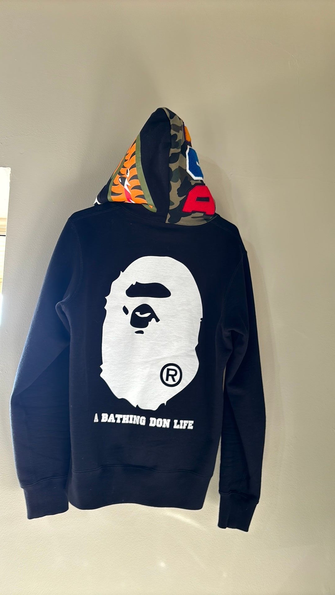 Bape x don life shark hood zip up sz medium
